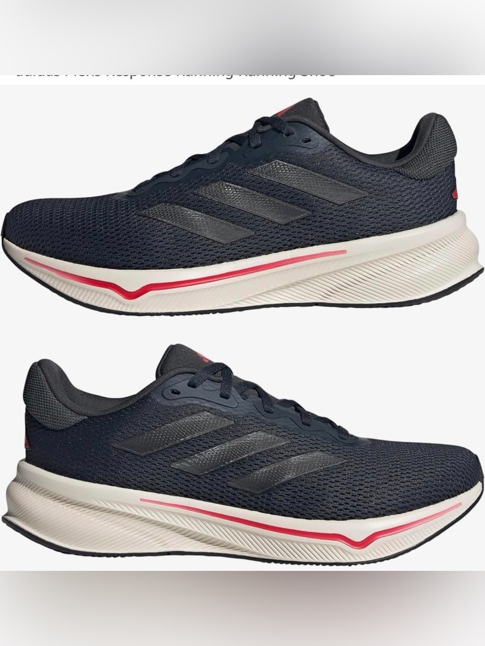 adidas Ortholite Black Running Sneakers with Pink Stripe